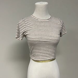 Brandy Melville Cream White Crop T-Shirt